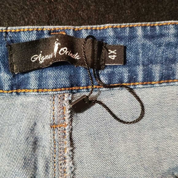 EUC: Agnes Orinda Sze 4X Blue Stretchy High Rise Skinny Jeans - Picture 3 of 3